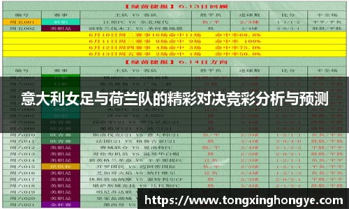 意大利女足与荷兰队的精彩对决竞彩分析与预测